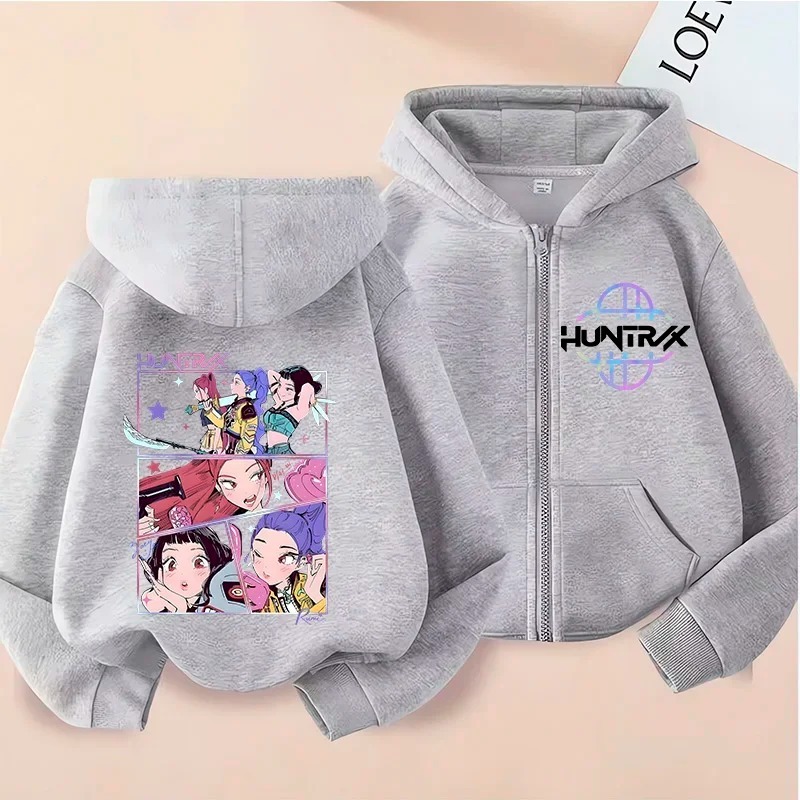 Cool Girls' Hoodie Jacket HUNTRIX KPOP DEMON HUNTERS HUNTER RUM Age 1 ...