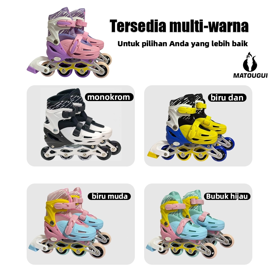MATOUGUI sepatu roda Oxelo/Sepatu Roda Anak Modifikasi LED –lampu kedip/tidak licin/anti goyang/lnline skate/star/ukuran dapat disesuaikan/pu/gaya bajaj/mode skateboard - Gambar 2