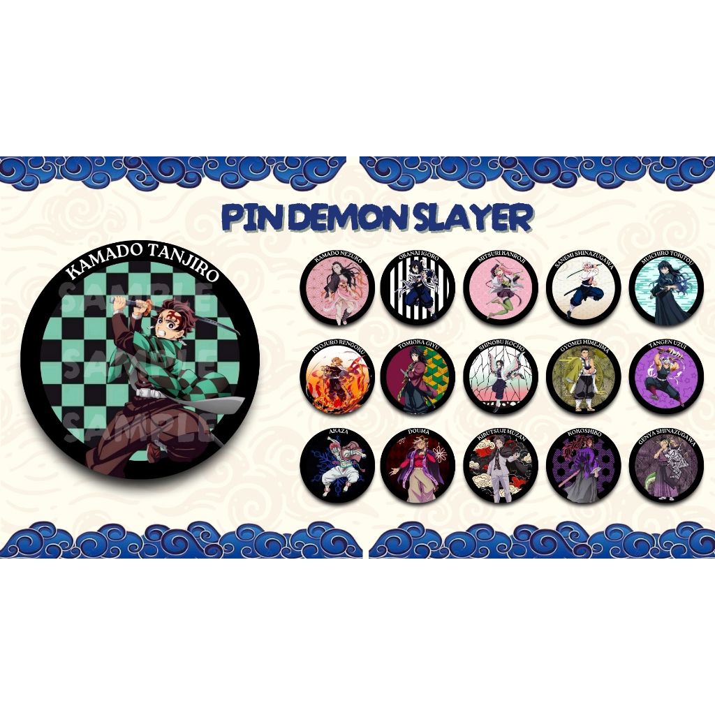 ANIME BUTTON PIN Demon Slayer KIMETSU NO YAIBA BADGE PIN/ TANJIRO ...
