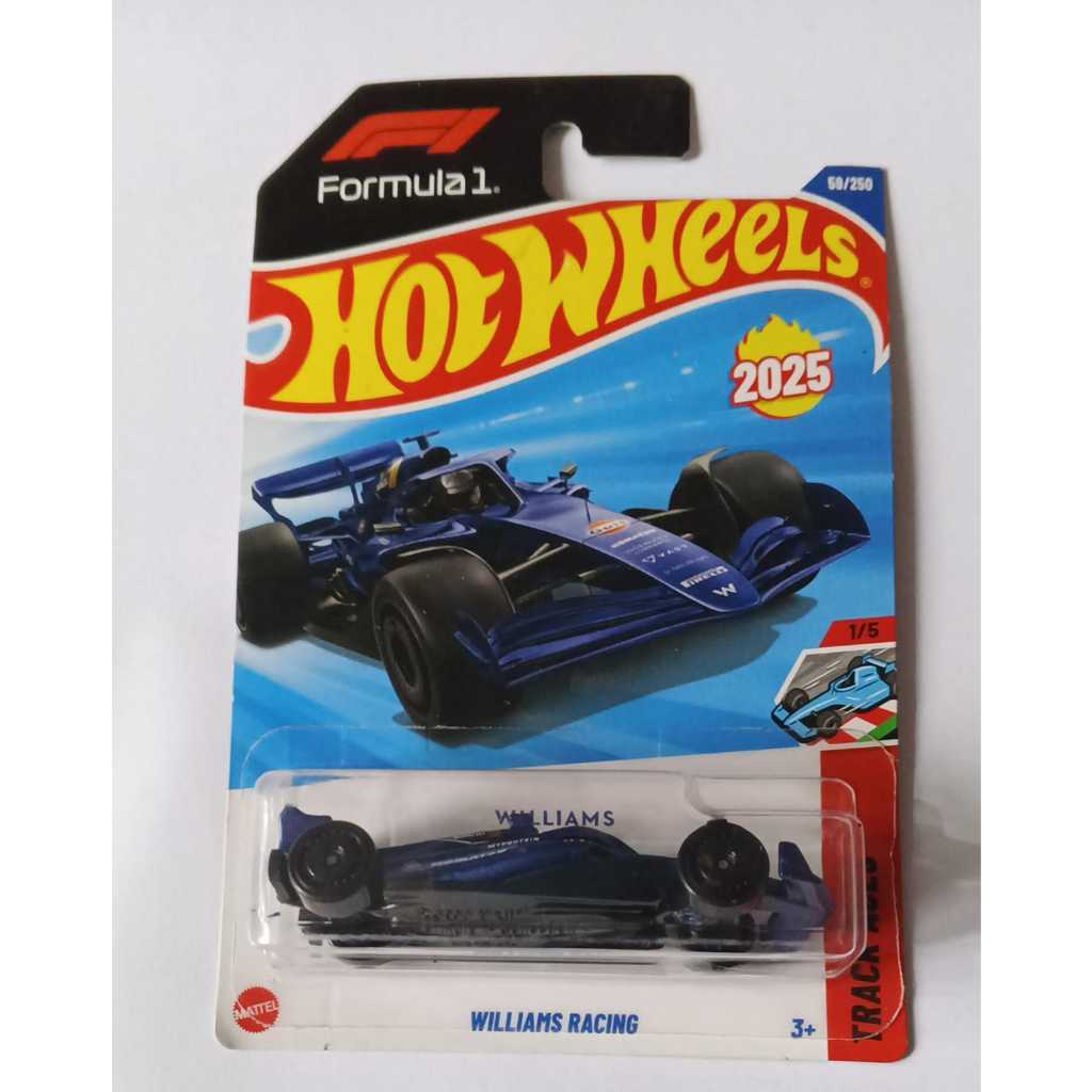 Hot Wheels Williams Racing – Coche Fundido A Escala 1:64, Azul, Serie Track Aces 59/250, Para Coleccionistas