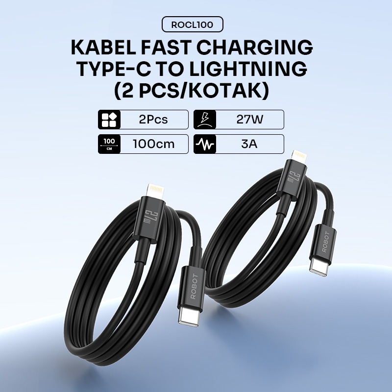 Robot Kabel Data 2PCS 3A Fast Charging 1M - Gambar 4