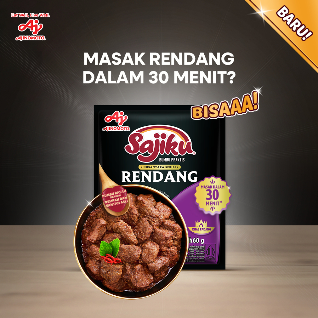 SAJIKUÂ® Bumbu Praktis Rendang 60G (1pc) - Nusantara Series - Bumbu Basah Dengan Rempah Dan Santan Asli - Masak Dalam 30 Menit - Gambar 2