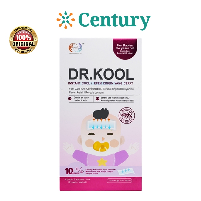 DR.KOOL FEVER FOR BABIES 1X2`S 1 LEMBAR / PENURUN PANAS BABY / KOMPRES BABY /DEMAM BABY - Gambar 2