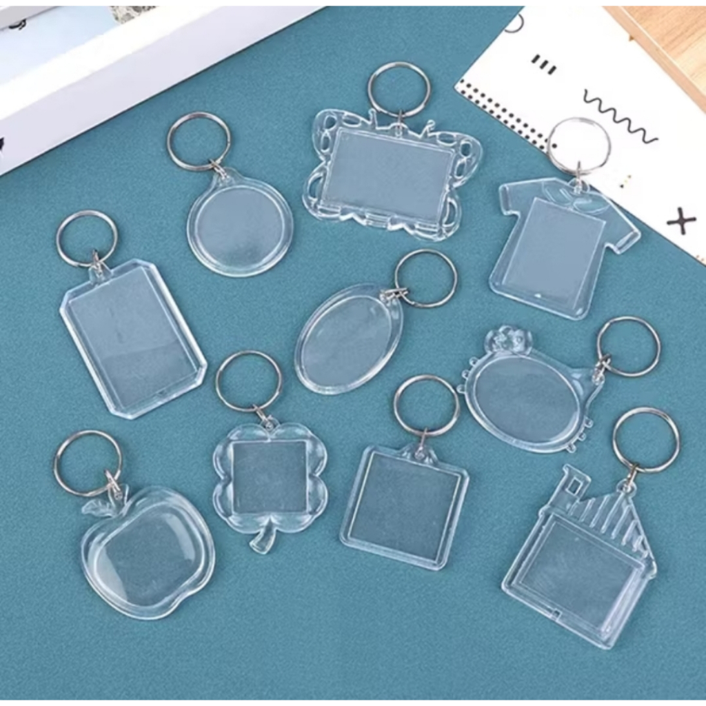 1PCS Gantungan Kunci Ganci Akrilik Transparan Insert Paper Photo Keychain Acrylic Polos Bening A091 - Gambar 2