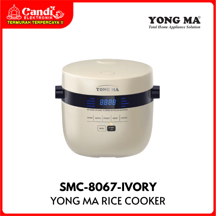 YONGMA Rice Cooker Digital 2 Liter Low Carbo SMC-8067-IVORY
