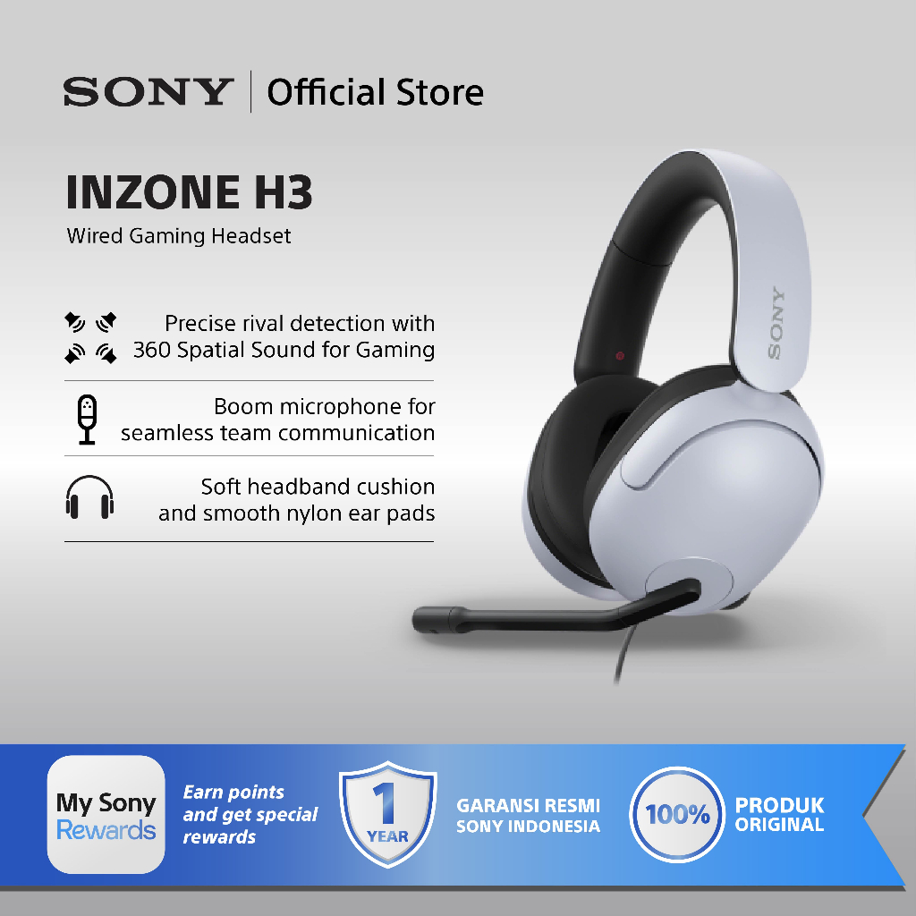SONY INZONE H3 Wired Gaming Headset Headphone Microphone MDR-G300 - Gambar 2