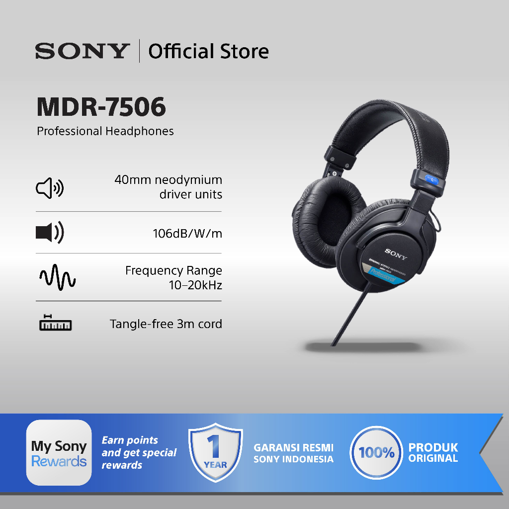 Sony MDR-7506 Professional Headphones Original - Black