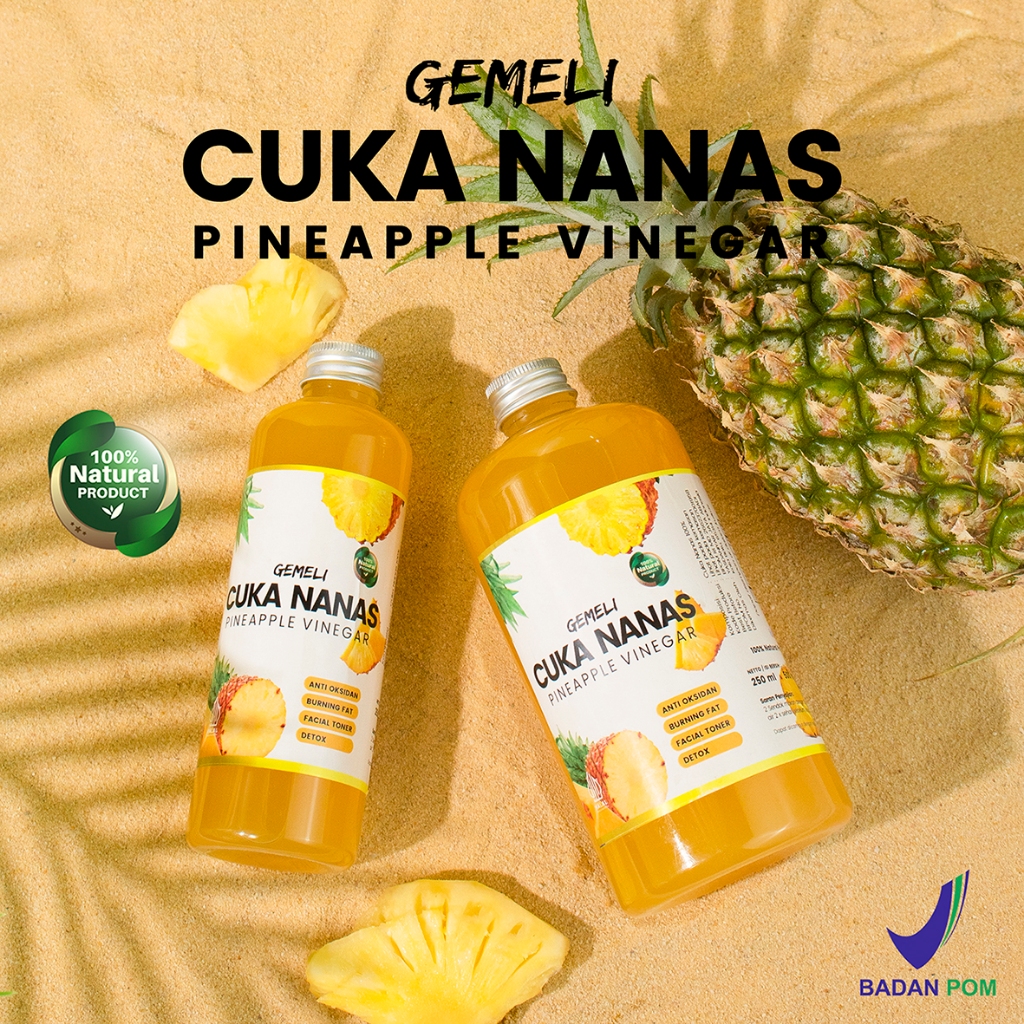 Paket Gemeli Sari Lemon Asli California 500ml Cuka Nanas With Mother 500ml - Gambar 4