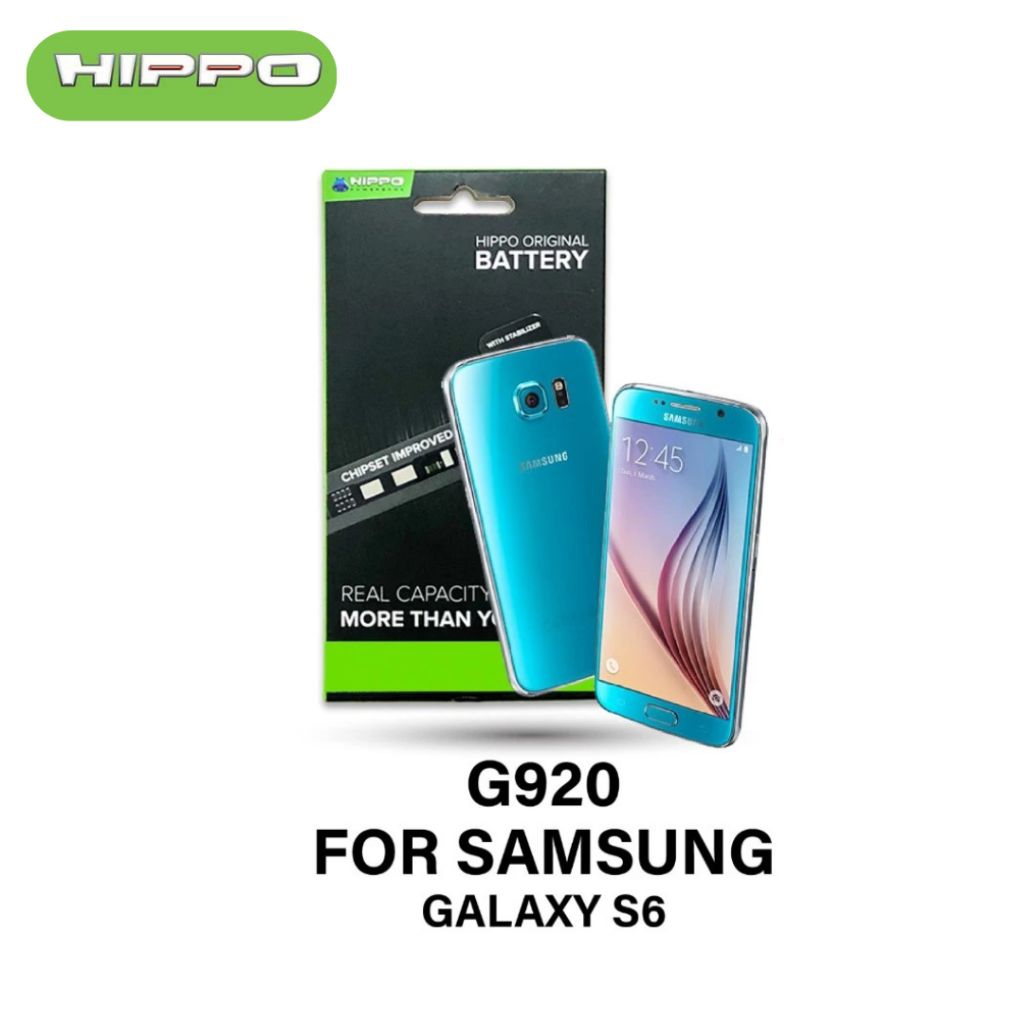 Hippo Baterai Samsung S6 Flat G920 2550mAh Hippo Original Battery Premium Batu Batere Batre Batrai Handphone Garansi Resmi