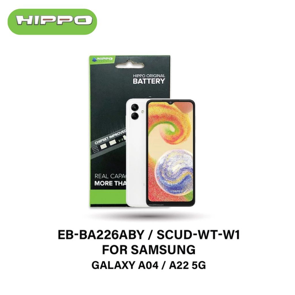 Hippo Baterai Samsung EB-BA226ABY Samsung A04 / A22 5G 5000mAh SCUD-WT-W1 Battery Batere Batrai Batre Original Cell Garansi resmi