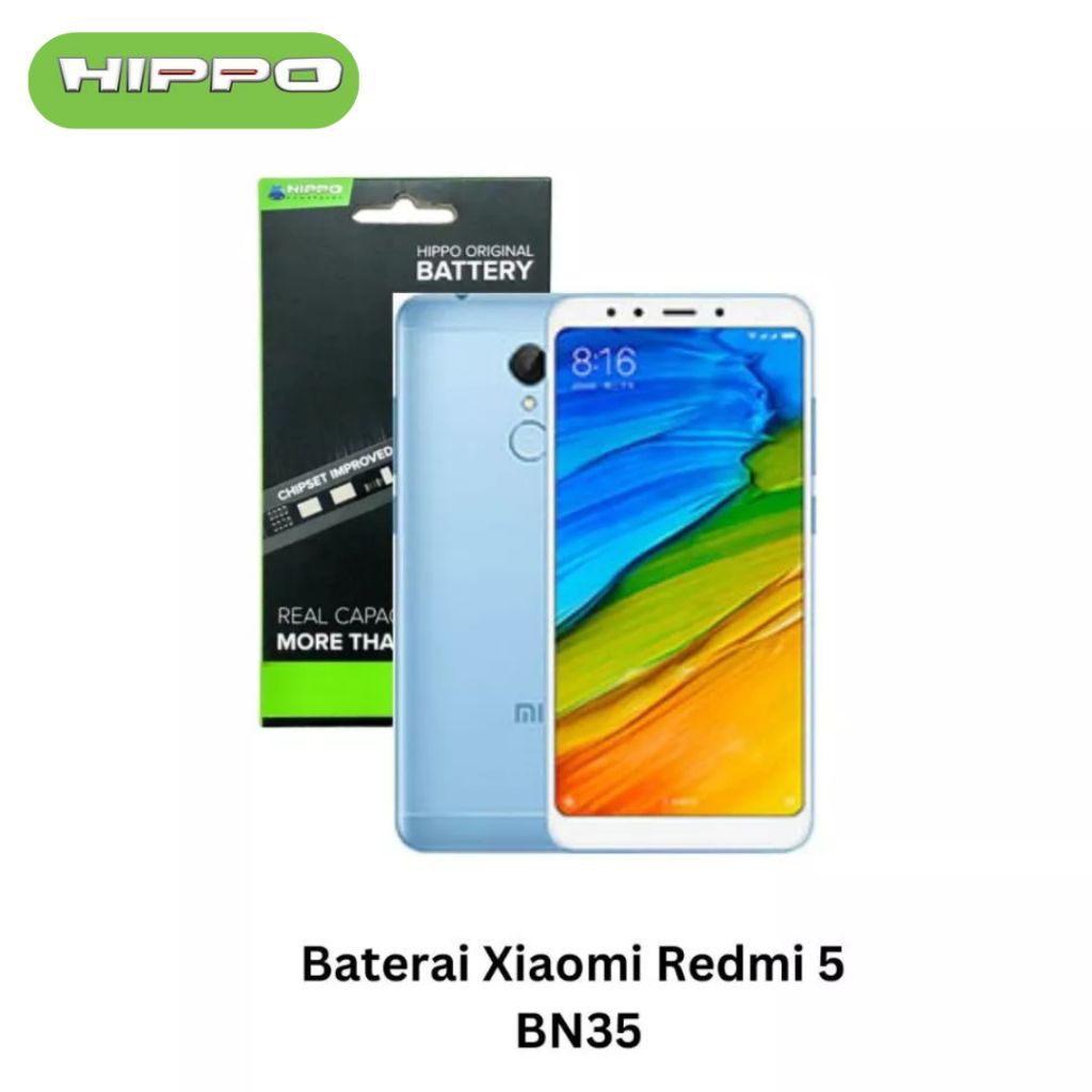 Hippo Baterai Baterry 100% ORI Baterai Xiaomi Xiao Mi Redmi 5 3300Mah BN35 Original Batere Premium Batu Batre Batrai Handphone Garansi Resmi