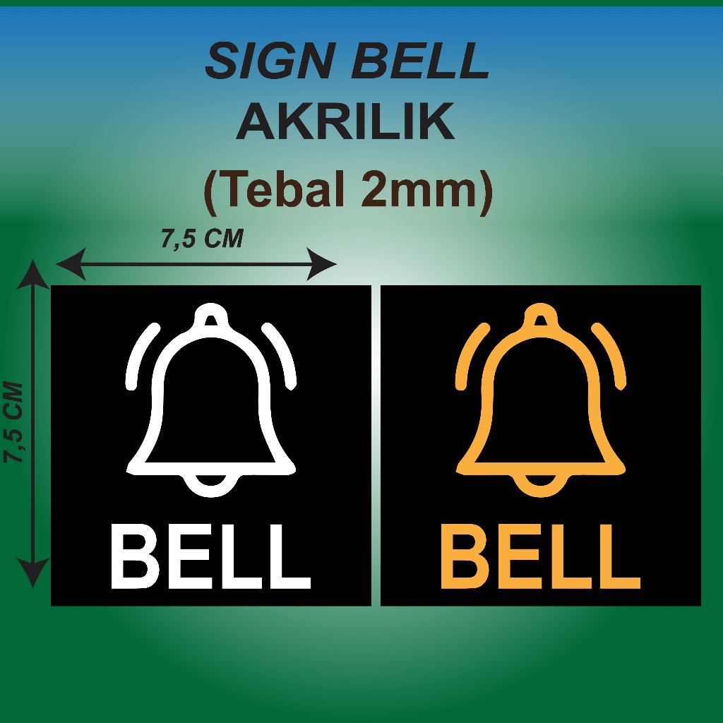 Sign Akrilik Pintu Tempel - BELL EMAS - Signage Cafe / Rumah / Resto / Bell Meja Bill / Waiter