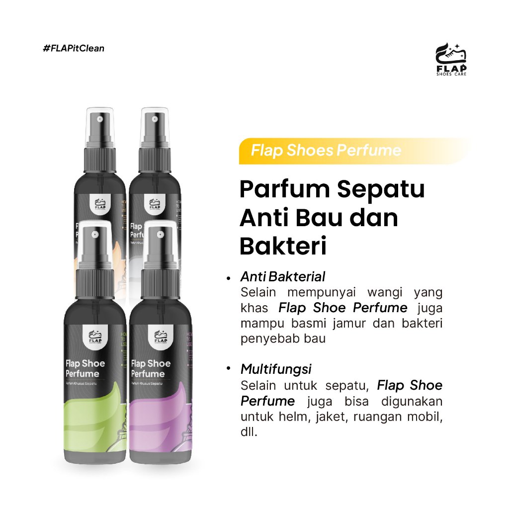 Flap Shoes Care - Parfum Pewangi Pengharum Penghilang Sepatu Anti Bau & Bakteri Helm Shoe Spray - CF - Gambar 2