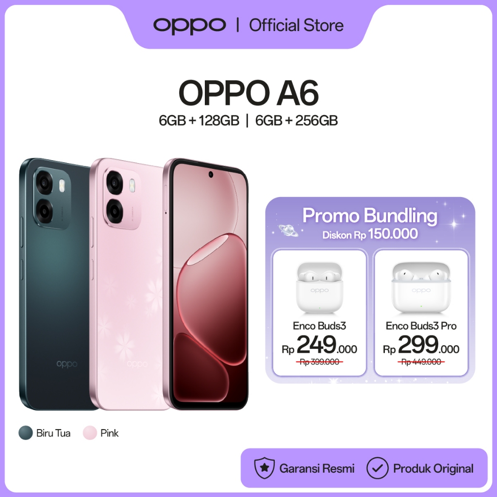 OPPO A6 6GB+128GB/256GB [7000mAh Large Battery 45W SUPERVOOC, IP69 Water & Dust Resistance, Snapdragon 685 4G,120 Hz Ultra High Refresh rate]