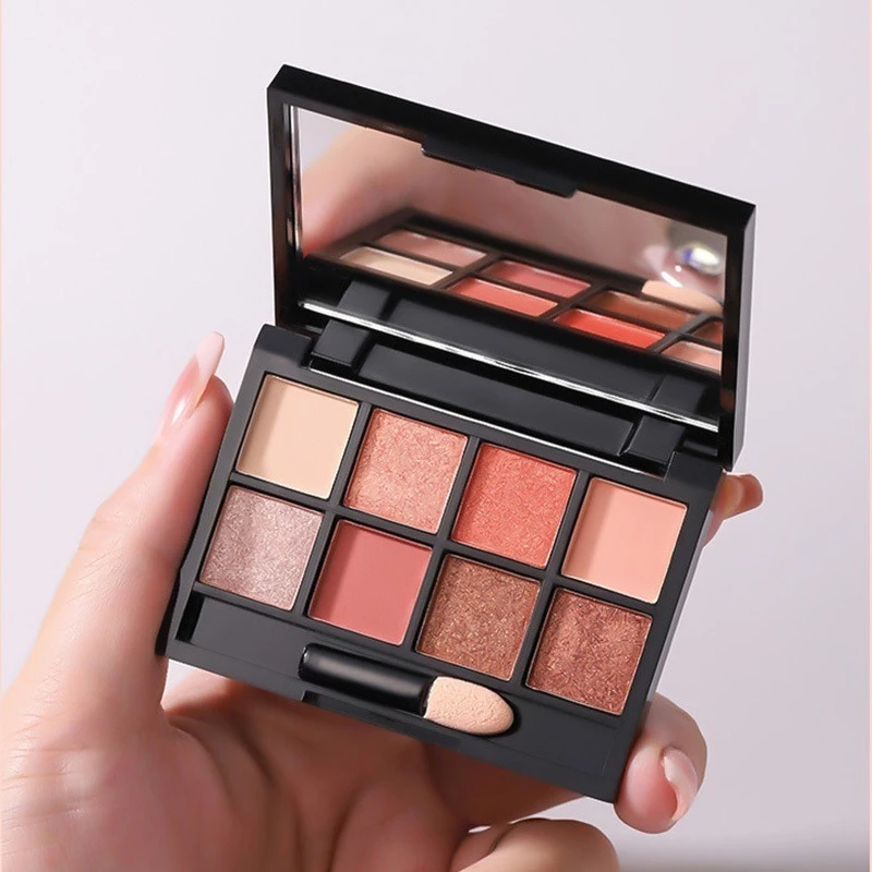 Eyeshadow Palette 8 Warna Matte Glitter Gratis Kuas Waterproof Tahan Lama Pigmented Riasan Mata Murah 255 8109 - Gambar 2
