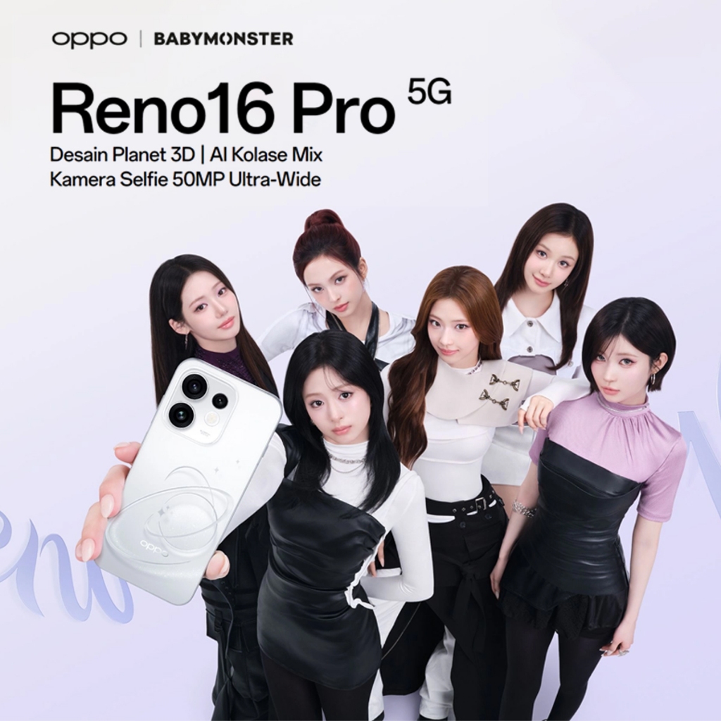 OPPO Reno16 Pro 5G 12/256GB (12+12GB Extended RAM) Snapdragon 7 Gen 4 5OMP Ultra wide Selfie - Gambar 4
