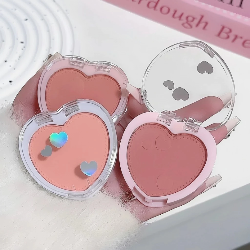 GROSIR 12 Pcs Blush On Single Color Heart High Pigmented Perona Pipi Natural Long Lasting 058 5107 - Gambar 4