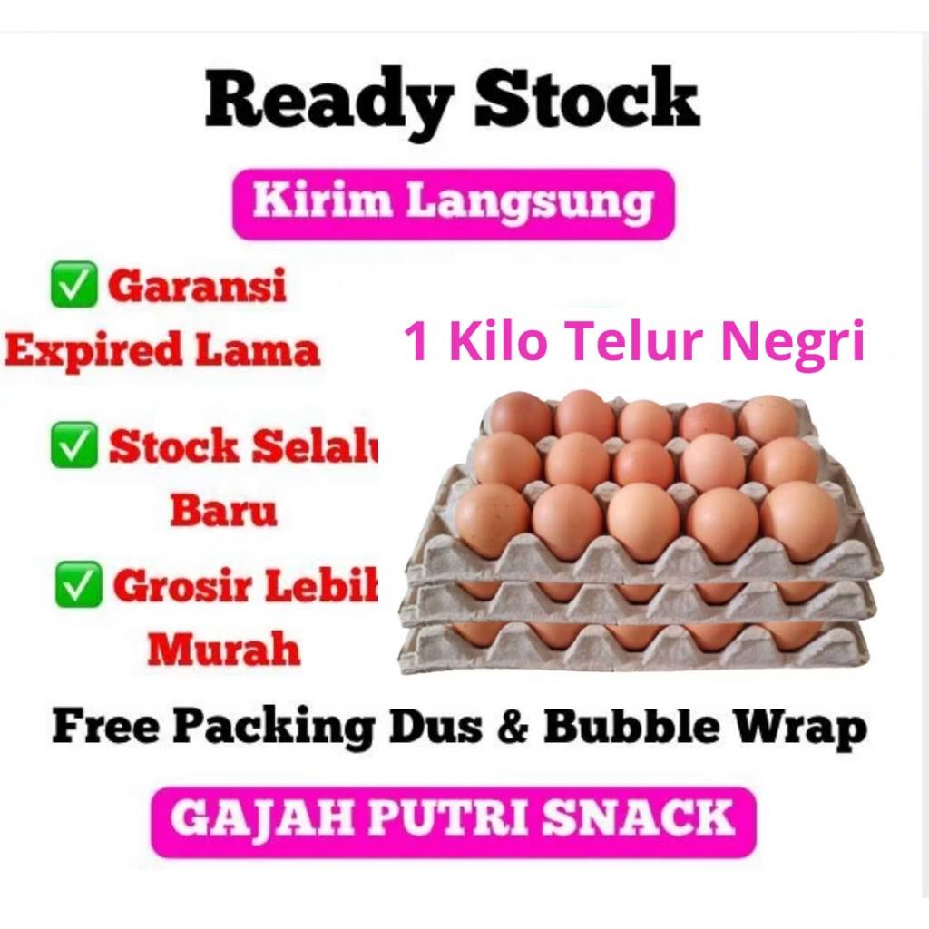 [INSTAN] Telur Ayam Negeri 1 KG Fresh Berkualitas - Telur Segar Pilihan Kualitas Premium