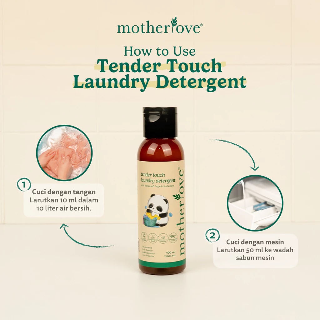 Motherlove Laundry Detergent - Deterjen No SLS SLES Anti Iritasi Aman untuk Bayi dan Anak - Travel Size 100 ml - Gambar 3