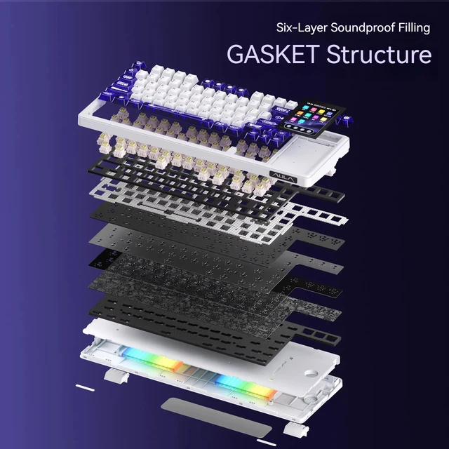 AULA L99 / L-99 Mechanical Gaming Keyboard IPS Touchscreen Display Pad Tri-Mode Connection 8000mAh - Gambar 2