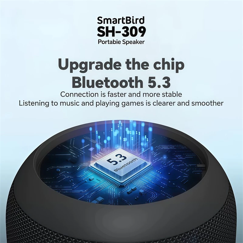 SH309 Speaker Super Sound Quality Bluetooth5.0 LED RGB Lighting with Lanyard Design Handphone TV - Gambar 3