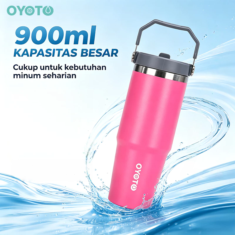 OYOTO Tumbler Botol Minum Tumbler Stainless Insulated Cup Vacuum Insulated Tahan Dingin Tumbler Aesthetic - Gambar 4