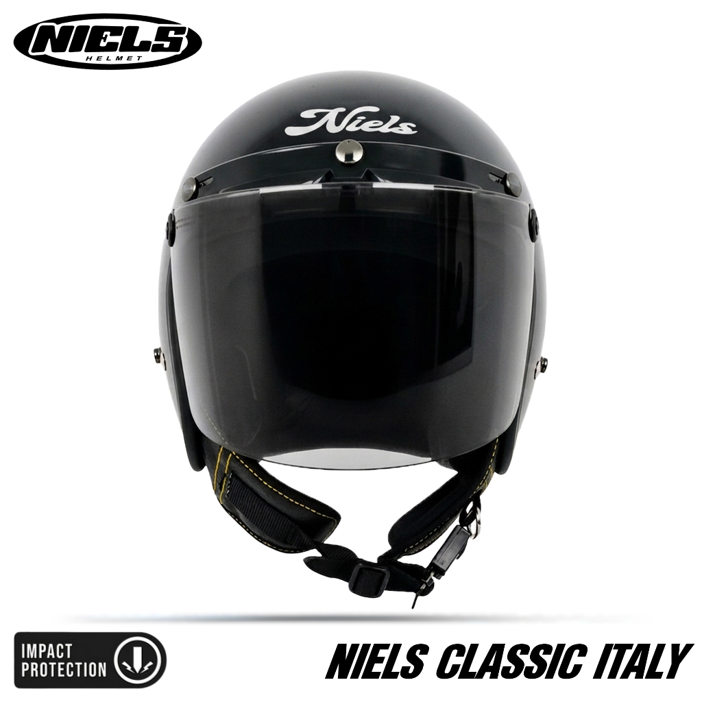 NIELS - Helm Bogo Retro Dewasa Italy Kaca Datar / Kaca Cembung SNI Motorcycle - Gambar 4