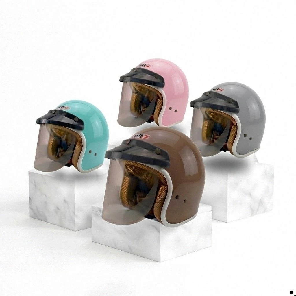 ​Helm Bogo Half Face BIVI PREMIO desain Retro Klasik Motor Vintage Pria Wanita Dewasa SNI