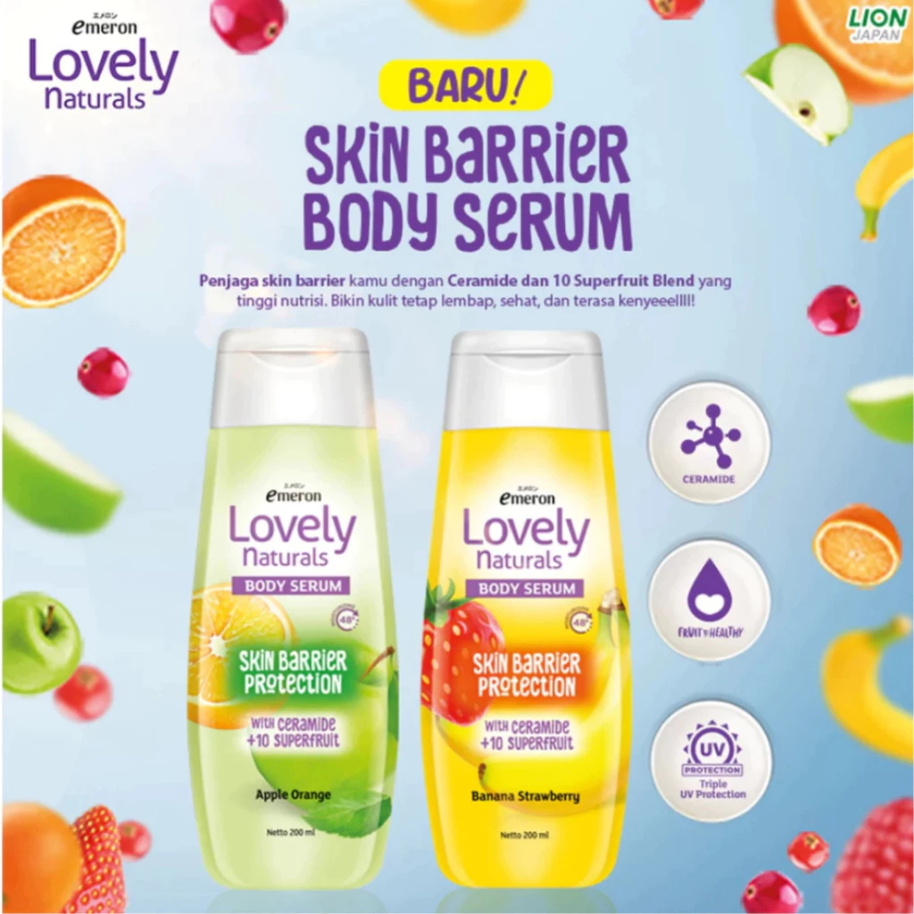 EMERON Lovely Naturals Body Serum 200Ml -Apple Orange / Distributor Cream Ori - Gambar 2