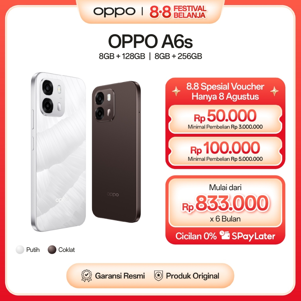 [BARU] OPPO A6s 8GB+128GB/256GB [7000mAh Large Battery, 80W SUPERVOOC Flash Charge, Underwater Photography IP69]