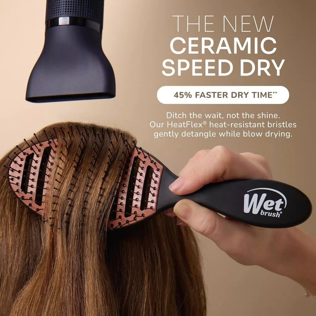 Wet Brush Speed Dry Ceramic Sisir Blow Drying Open Vented - Gambar 4