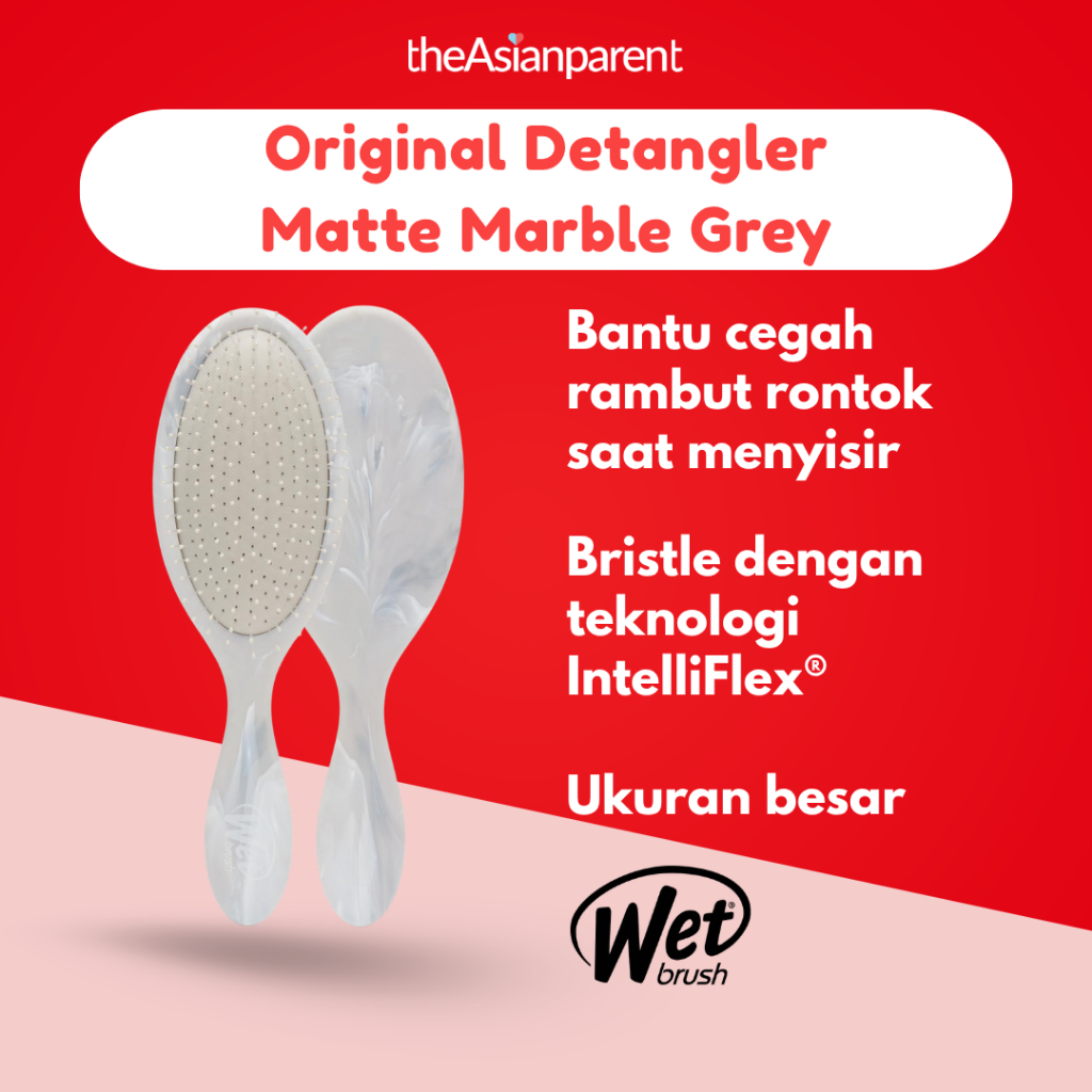 Wet Brush Matte Marble Grey Sisir Anti Kusut