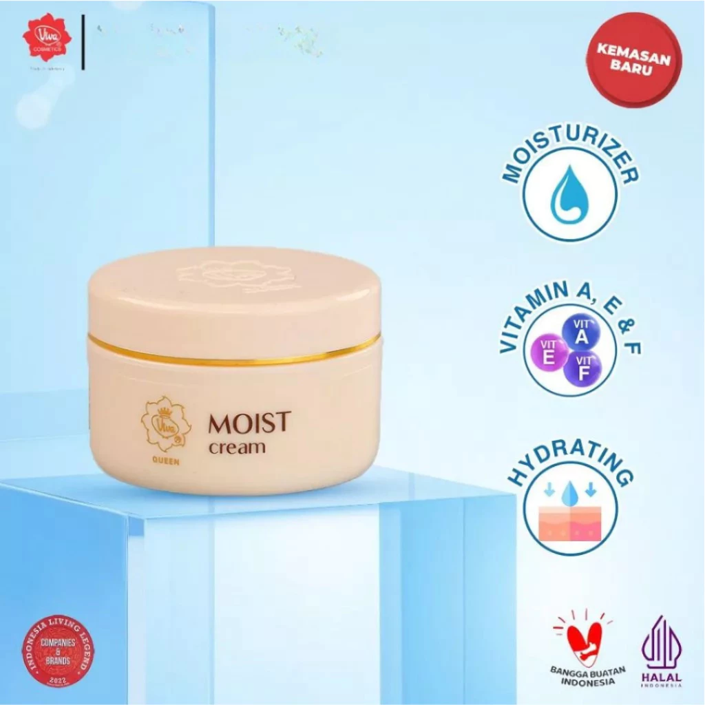 Viva Queen Moist Cream with Moisturizer 22Gr / Distributor Cream Ori - Gambar 2