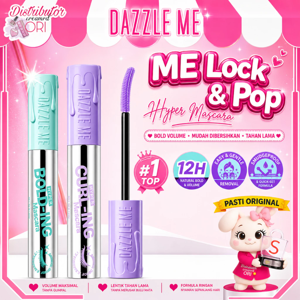 DAZZLE ME Lock & Pop! Hyper Mascara Series BOLD-ing and CURL-ing Mascara / Distributor Cream Ori