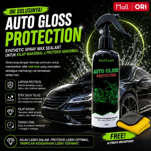 Auto Gloss / Kilap Premium - Pengkilap Body Motor Mobil Helm Glossy, Sealant Semi Coating Wax Paint, Pengkilap Cat Motor Mobil, Efek... - Gambar 4