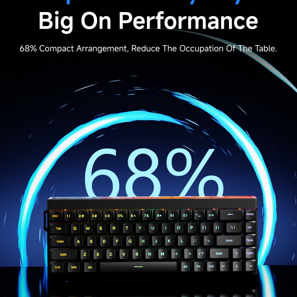 EWEADN DK68 / DK-68 Keyboard Gaming Mechanical RGB Light Box Magnetic Switch - Gambar 4