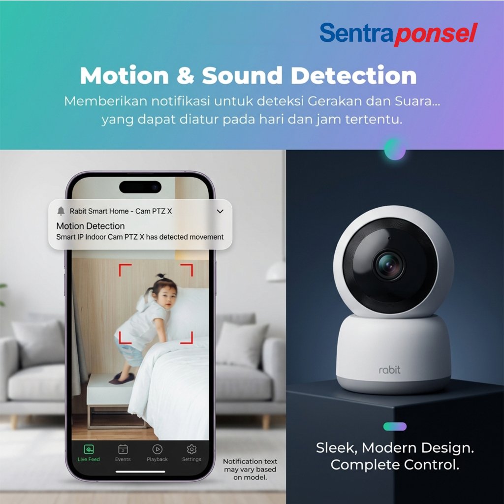 Rabit CCTV Indoor PTZ X 3MP 2K AI Auto Tracking WiFi - Gambar 3