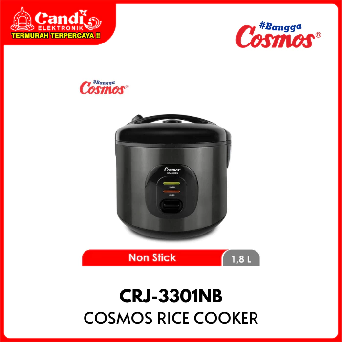 COSMOS Rice Cooker Penanak Nasi Non Stick 1,8 Liter Low Watt CRJ-3301NB - Gambar 2