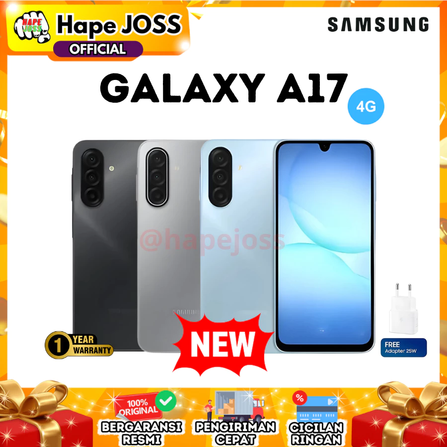 Samsung Galaxy A17 4G 8/128GB NFC Garansi Resmi Indonesia ( FREE ADAPTER )