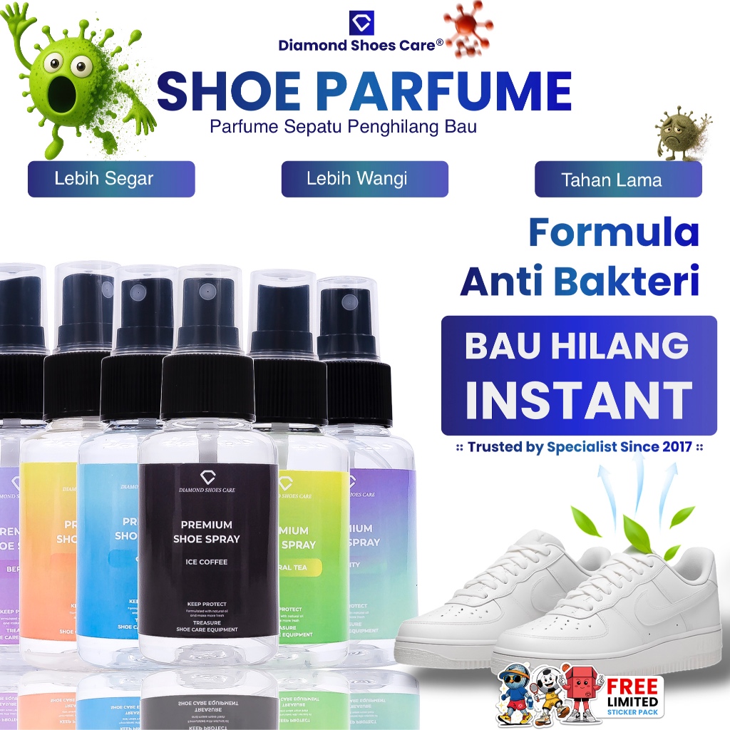 Diamond Shoe Spray Parfum Sepatu Anti Bau, Spray Perfume Helm, Tas, Dompet, Sofa Anti Bakteri Wangi