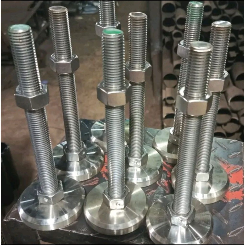Heavy duty stainless steel table legs full m20 x 200 base thickness ...