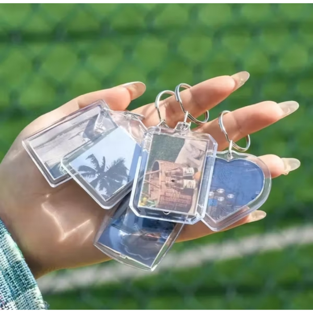 1PCS Gantungan Kunci Ganci Akrilik Transparan Insert Paper Photo Keychain Acrylic Polos Bening A091 - Gambar 4