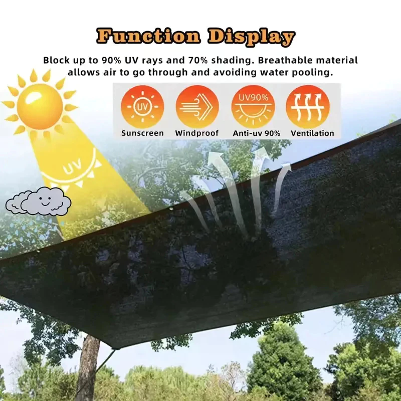 Paranet 99% Sunshade Net Paranet Shading Net Jaring Rumah Kaca Jaring Tabir Anti UV Sunshade Net - Gambar 3
