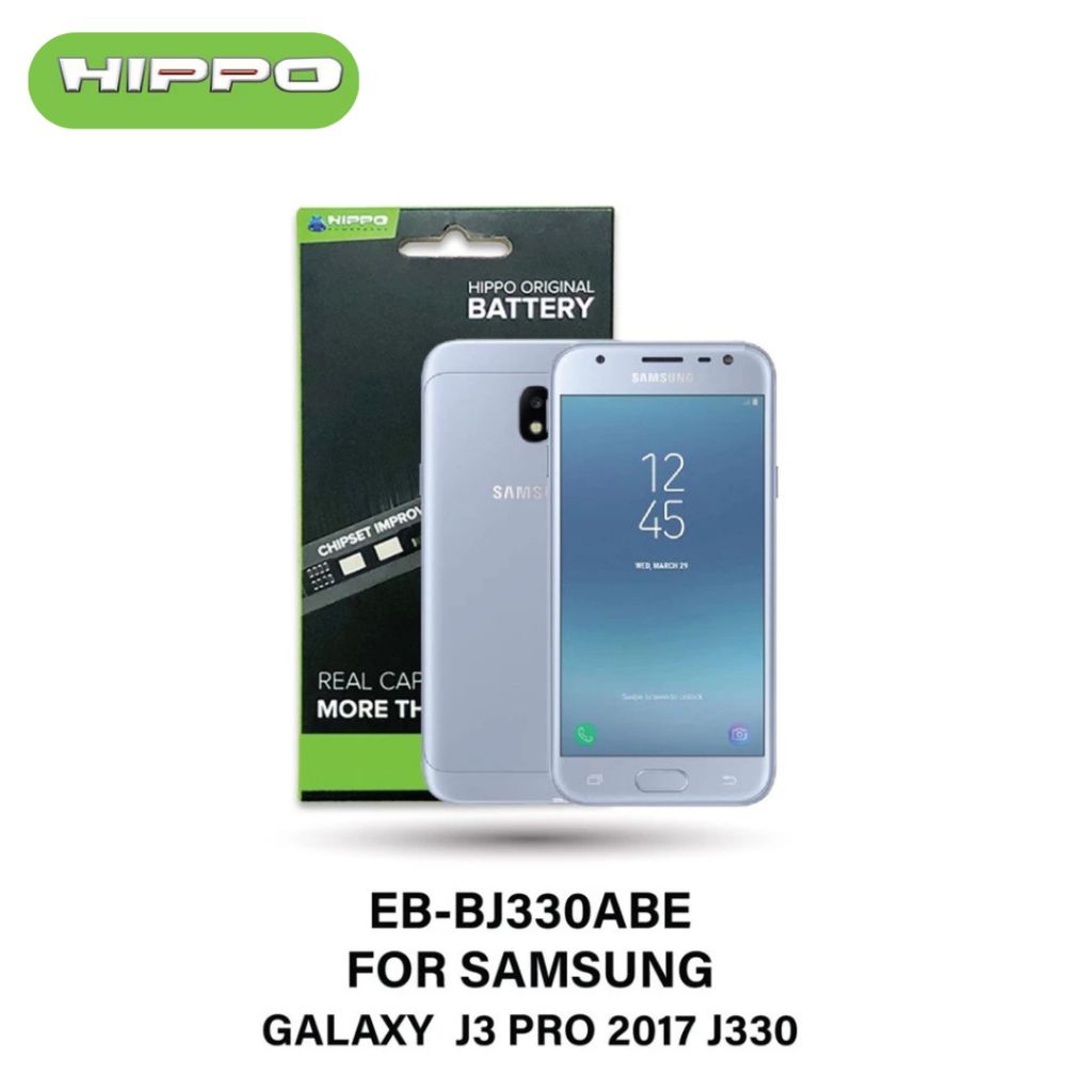 Hippo Baterai Samsung EB-BJ330ABE J3 PRO 2017 J330 2400mAh Battery Batere Batrai Batre Original Cell Garansi resmi