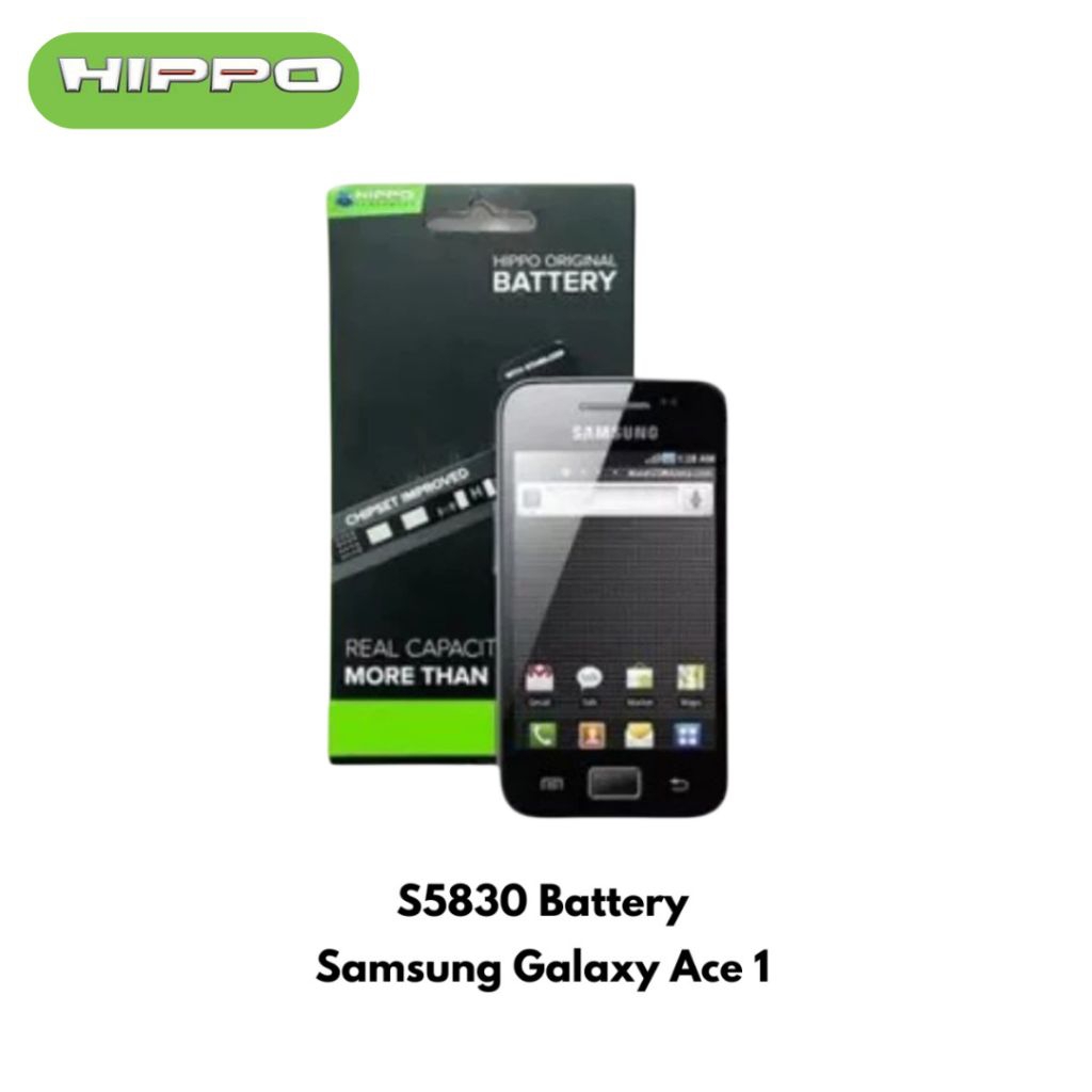 Hippo Baterai Baterry 100% ORI Baterai Samsung Galaxy Ace 1 S5830 1600Mah Original Batere Premium Batu Batre Batrai Handphone Garansi Resmi