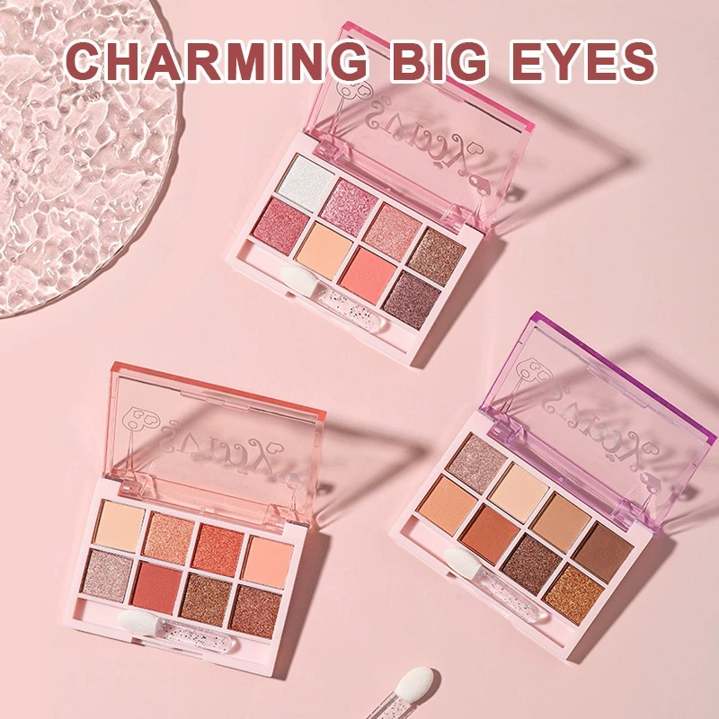 Eyeshadow Palette 8 Warna Matte Shimmer Gratis Kuas Waterproof Tahan Lama Compact Riasan Mata Murah 254 - Gambar 2