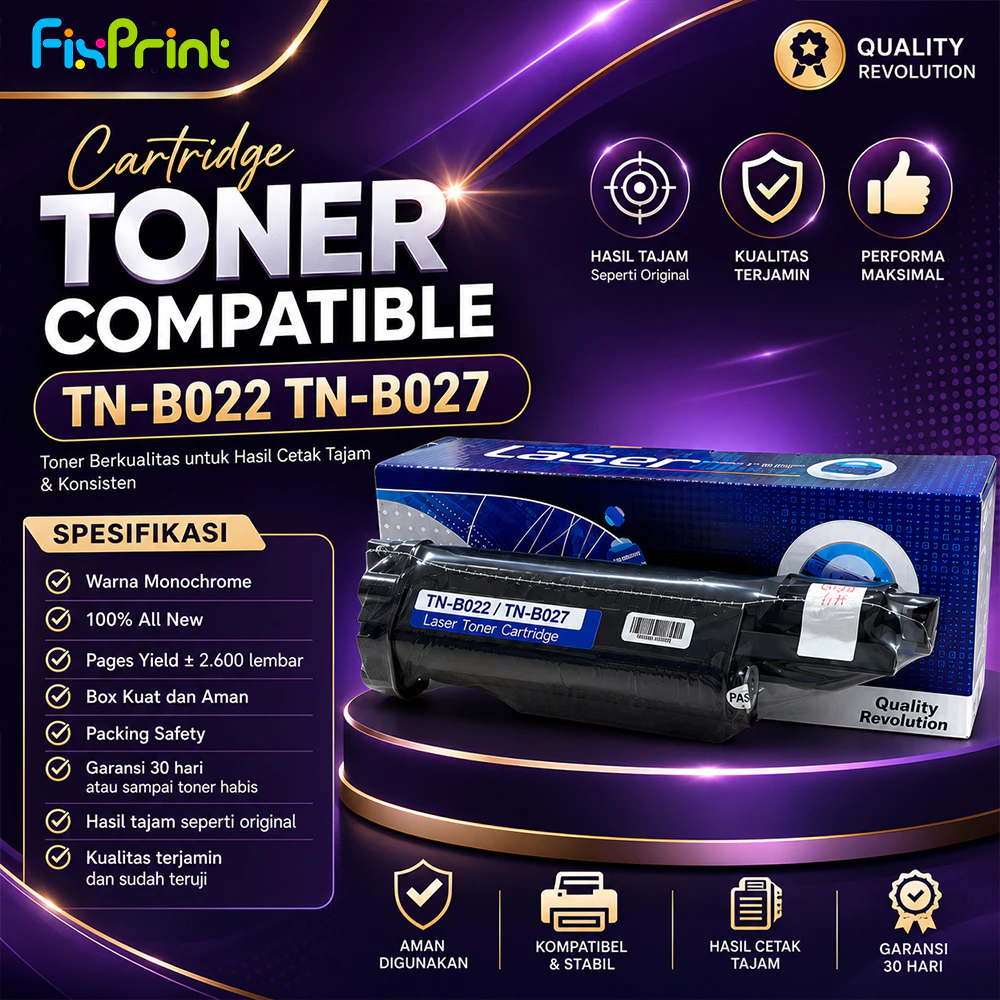 FixPrint Toner Catridge TN B022 TN-B027 B027 Compatible for Printer Brother DCP B7535 HL B2180DW DCP B7640DW MFC B7810DW - Gambar 3