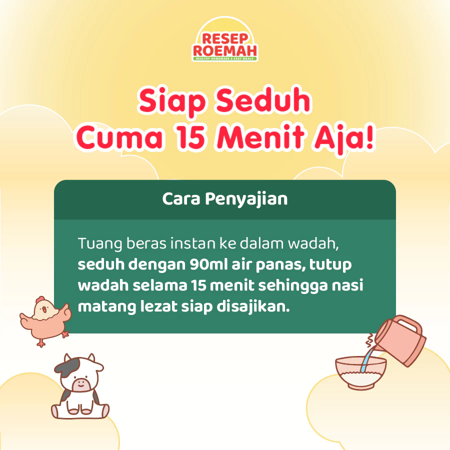 Resep Roemah Nutri Grow BB Booster Rice 45gr / Beras Instan Travelling Siap Seduh 15 Menit - MPASI Bayi / Tinggi Protein & Kalori / Beras Pipih Nasi Anak / Tanpa MSG & Pengawet - Gambar 4