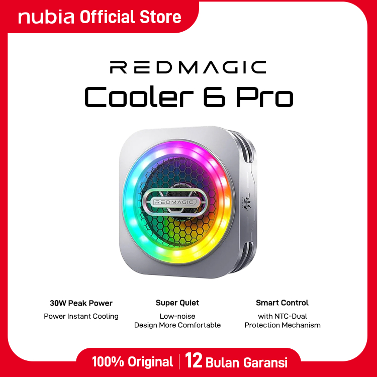 REDMAGIC Cooler 6 Pro 30W Instant Cooling Low Noise Super Quiet NTC Dual Protection Mechanism Smart Control Universal Compability Bisa Untuk Semua Merk Gaming Cooling Fan