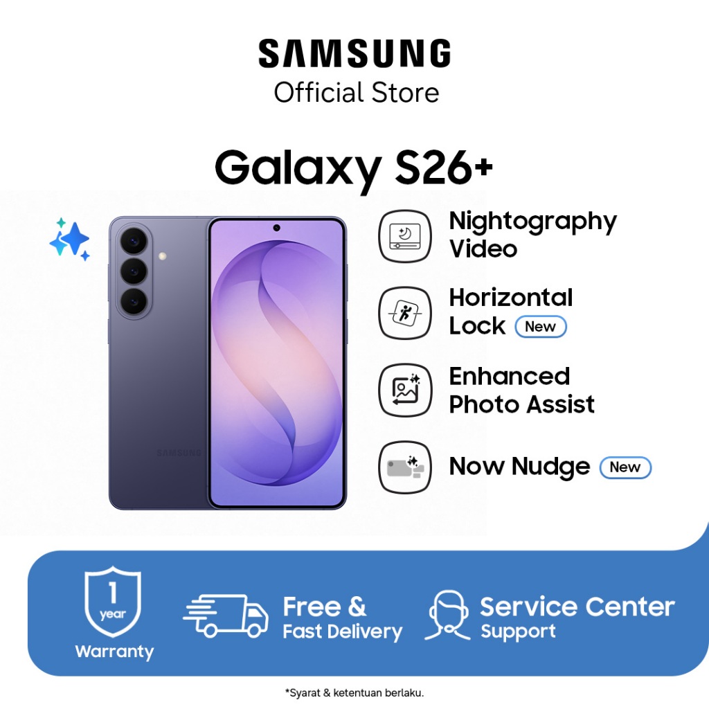 Samsung Galaxy S26+ 12/512GB - Cobalt Violet / Hp AI / Photo Assist / 4900 mAh